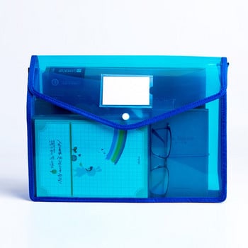 A4 Прозрачна лека чанта за файлове Преносима водоустойчива папка Държач за документи Бутон с голям капацитет Съхранение Училищна тестова хартия