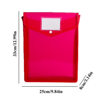Διαφανής ελαφριά τσάντα αρχείων A4 Φορητή αδιάβροχη θήκη εγγράφων με κουμπί μεγάλης χωρητικότητας Σχολικό δοκιμαστικό χαρτί αποθήκευσης
