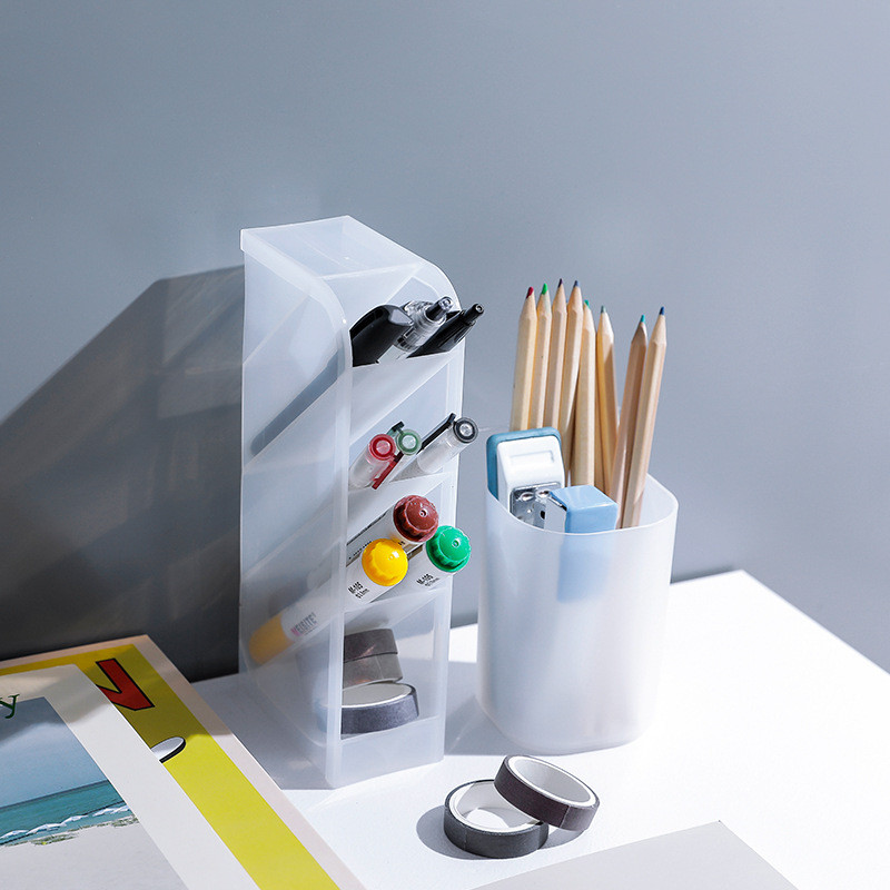 Organizator de birou pentru depozitare pixuri Suport perie Suport pentru creion de birou pentru rechizite școlare Papetărie Kawaii și cutie de depozitare pentru machiaj de birou
