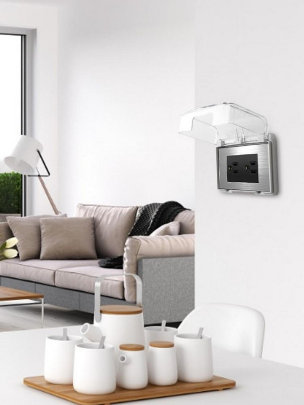 118 tipo lizdas, atsparus vandeniui dangtelis, skaidrus paslėptas jungiklių dėžė Vonios kambario priedai Elektros sieninio lizdo jungiklio apsauga