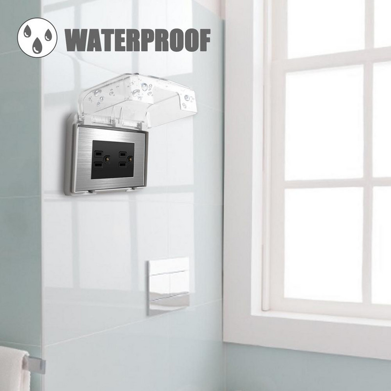 118 tipo lizdas, atsparus vandeniui dangtelis, skaidrus paslėptas jungiklių dėžė Vonios kambario priedai Elektros sieninio lizdo jungiklio apsauga