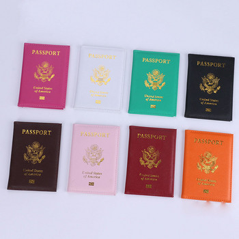 Персонализирана кожена корица за паспорт на САЩ Персонализиран държач за паспорт за пътуване Американски калъфи за портфейл за паспорти Момичета Америка