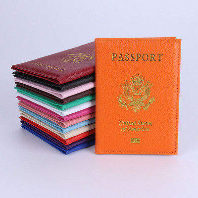 Husă personalizată din piele pentru pașapoarte SUA Suport pentru pașaport de călătorie personalizat Huse portofel americane pentru pașapoarte fete America