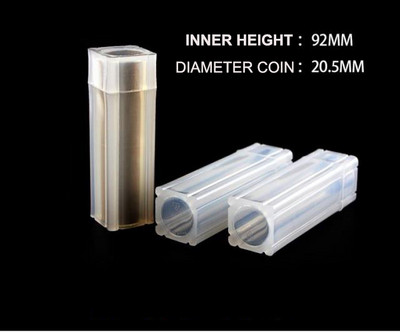 1 KOM tuba za kovanice Kutija za pohranjivanje kovanica PP plastika Izravno pristajanje 19 mm 20,5 mm 22,5 mm 25 mm 27 mm ili 30 mm kovanice