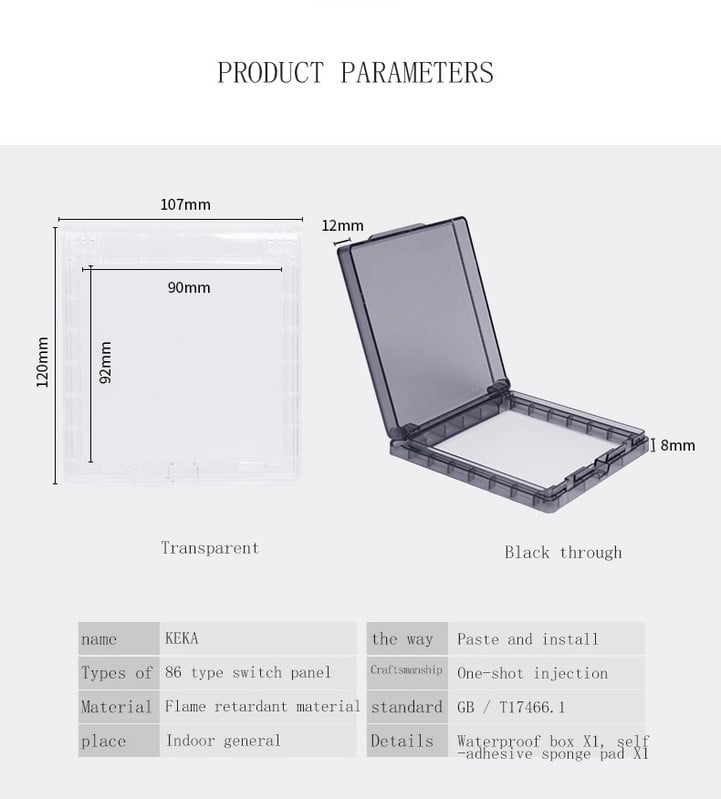 86 típusú öntapadó fali aljzat vízálló doboz elektromos dugaszoló burkolat fürdőszoba fali kapcsoló védőburkolat konnektor fröccsenés