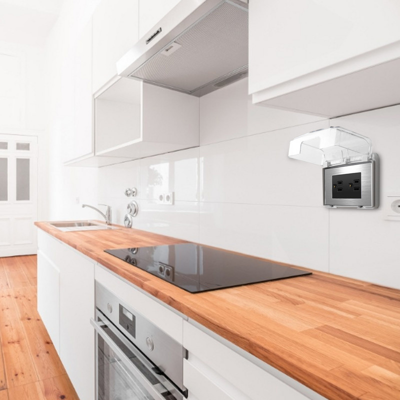 118-as típusú aljzat vízálló burkolat átlátszó rejtett kapcsolódoboz fürdőszobai tartozékok elektromos fali aljzat kapcsoló védelem