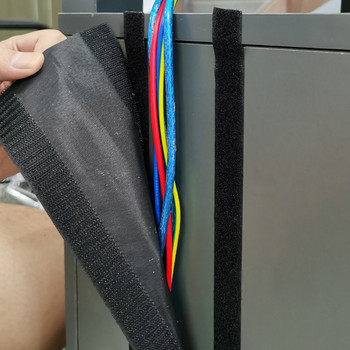 3-метрова кабелна обвивка Мека регулируема кука и примка Офис бюро Тел Капак за кабел за под/килим/багажник/бюро Офис консумативи