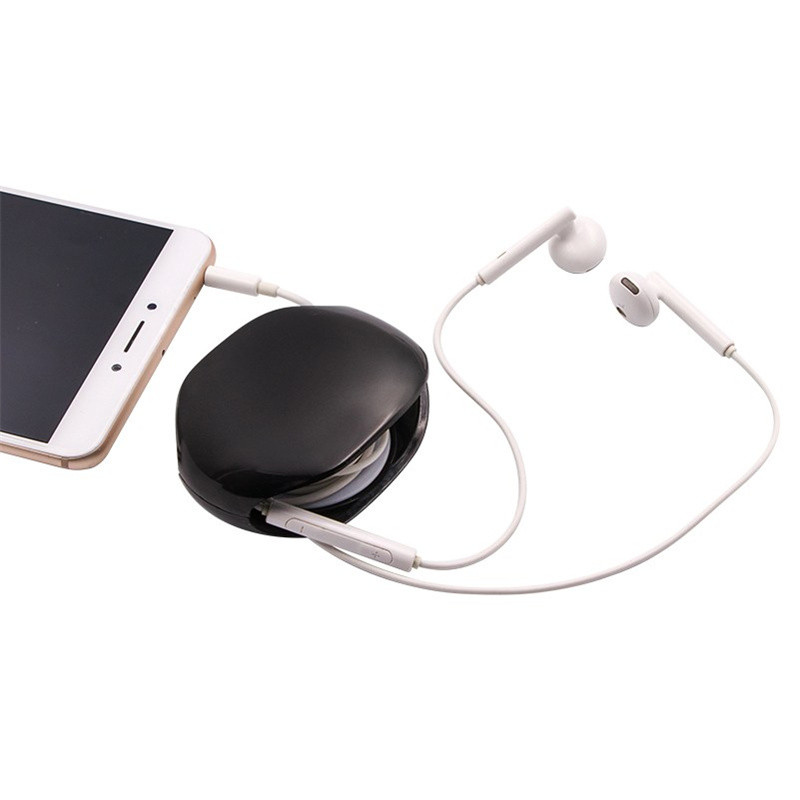 Jauna austiņu kabeļa automātiskā uztīšanas datu kabeļa uzglabāšanas kaste