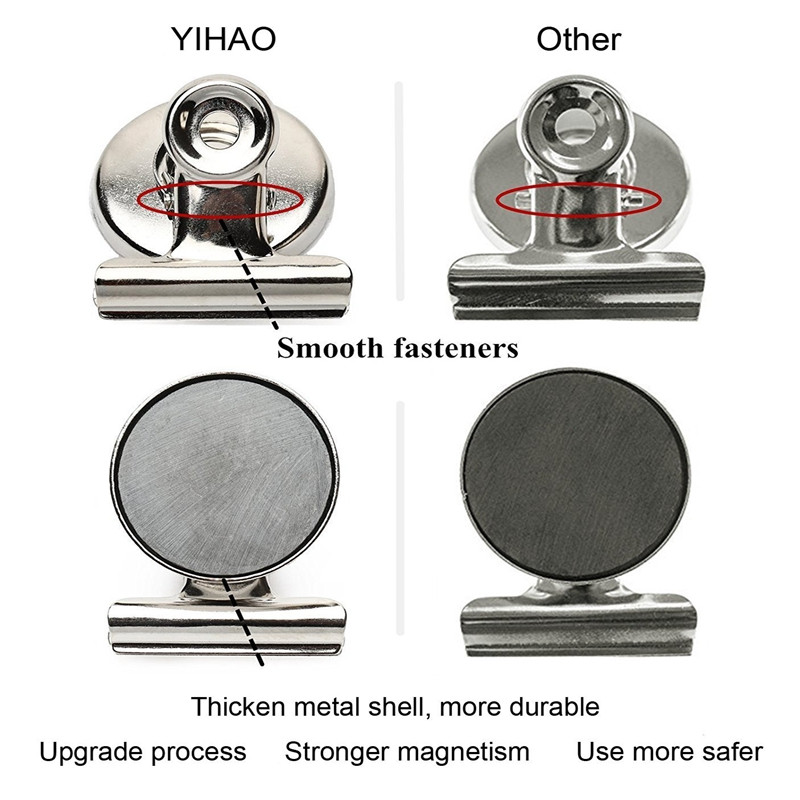 5GB Spēcīgi pastāvīgi magnētiski apaļi metāla saspraudes biroja mācību piezīmes piezīme Quick Stick a Clip Praktiski pretkorozijas glabāšanas rīki