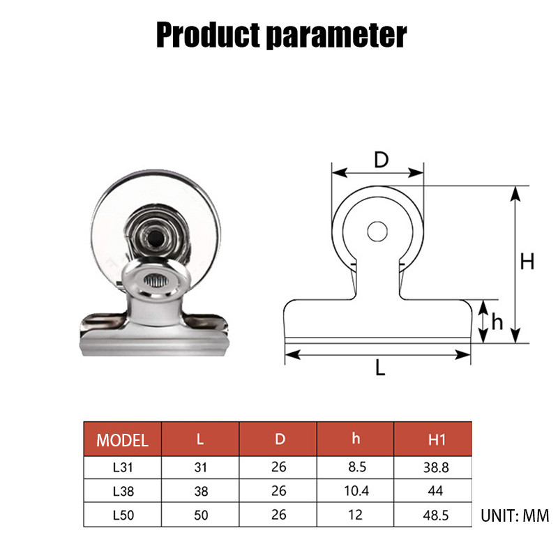 5GB Spēcīgi pastāvīgi magnētiski apaļi metāla saspraudes biroja mācību piezīmes piezīme Quick Stick a Clip Praktiski pretkorozijas glabāšanas rīki