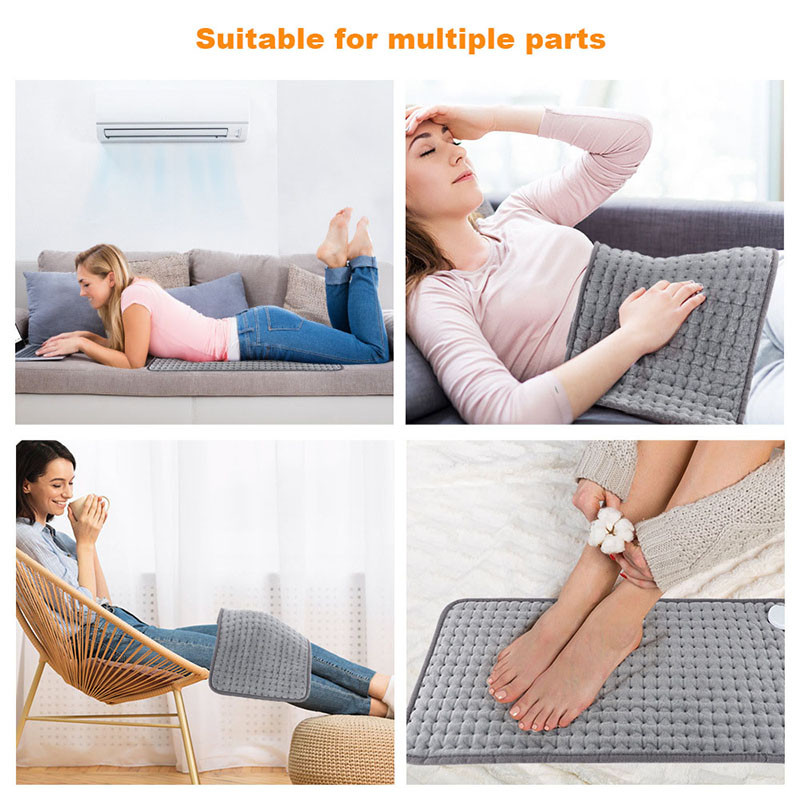 TINO elektriskie apsildes spilventiņi muguras, kakla un plecu sāpju mazināšanai, 6 siltuma iestatījumi, ar automātisku izslēgšanos, mazgājami veļas mašīnā