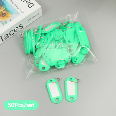 50 vnt./stal. Spalvinga sunumeruota vardinė bagažo etiketės ID etiketė Vardų etiketės su padalintu žiedu plastikinis raktų pakabukas Raktų žymų etiketė