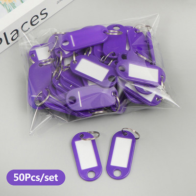 50 vnt./stal. Spalvinga sunumeruota vardinė bagažo etiketės ID etiketė Vardų etiketės su padalintu žiedu plastikinis raktų pakabukas Raktų žymų etiketė