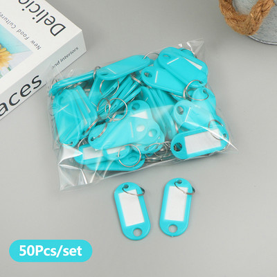 50 vnt./stal. Spalvinga sunumeruota vardinė bagažo etiketės ID etiketė Vardų etiketės su padalintu žiedu plastikinis raktų pakabukas Raktų žymų etiketė