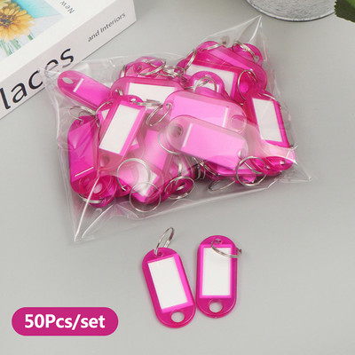 50 vnt./stal. Spalvinga sunumeruota vardinė bagažo etiketės ID etiketė Vardų etiketės su padalintu žiedu plastikinis raktų pakabukas Raktų žymų etiketė