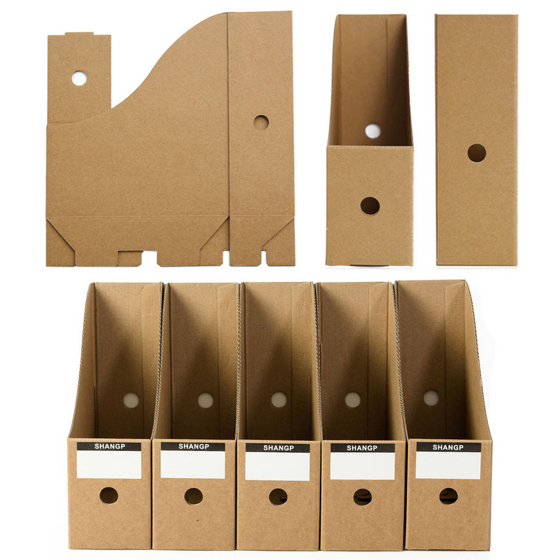 Papīrs Vienkāršs salokāms skolas dokumentu failu turētājs Papīra žurnāls Biroja glabāšanas kaste Rakstāmgalda organizators Statīvu karšu turētājs