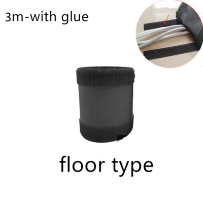 1/3 metra mīksta regulējama āķa un cilpas vadu kabeļa vāka vada organizatora vadu uzmava grīdai/paklājam/stumbram/sienai/vadu organizatoram