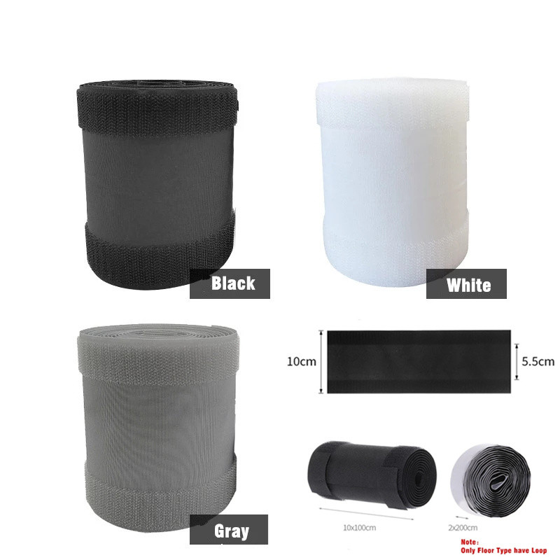 1/3 metra mīksta regulējama āķa un cilpas vadu kabeļa vāka vada organizatora vadu uzmava grīdai/paklājam/stumbram/sienai/vadu organizatoram