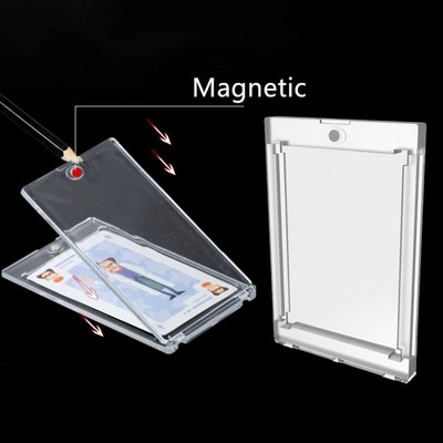 35PT защитна кутия за карти Акрилни прозрачни колекционни ръкави Рамки Магнитни държачи за дисплеи Кутия за съхранение на POKEMON карти