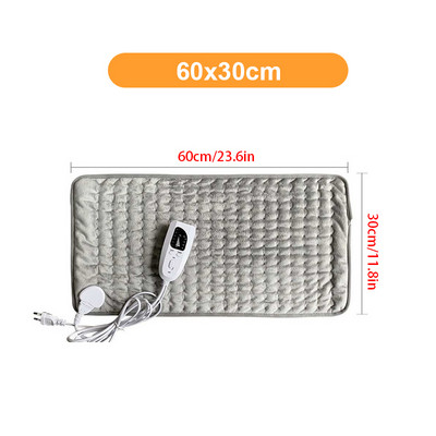 120w110/240v elektriskais apsildes spilventiņš plecu kakls mugura mugurkauls kāju sāpju mazināšana ar laiku fizioterapijas ziemas sildītājs 75x40cm/60x30cm