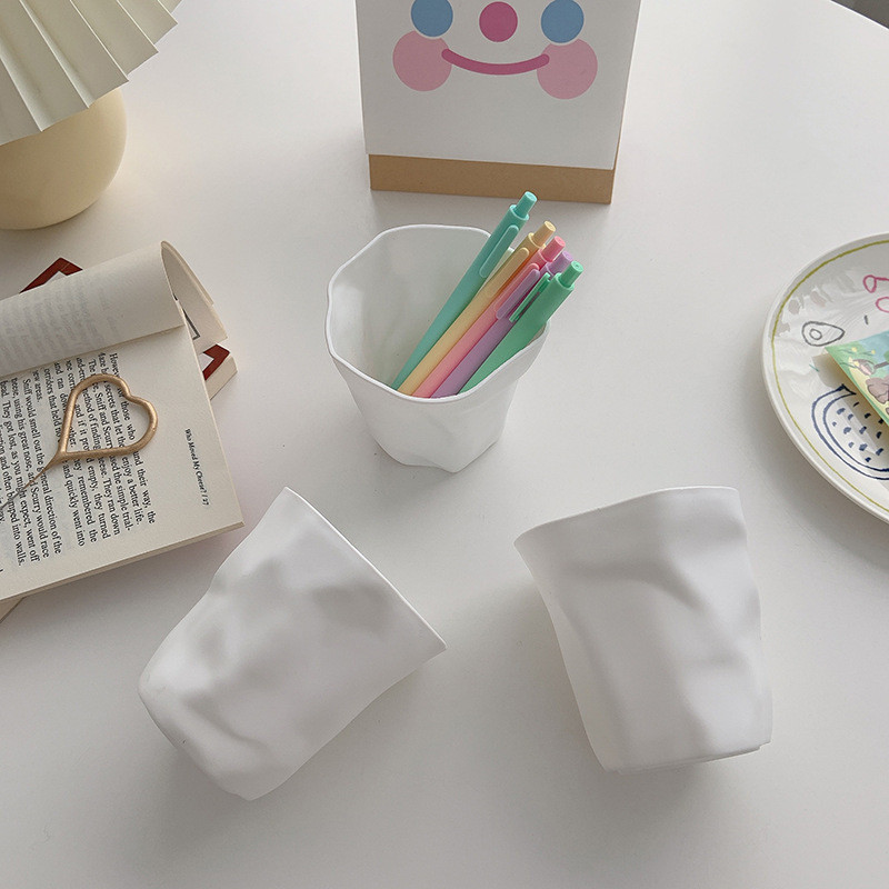 Egyszerű tolltartó, kreatív asztali kis kuka Aranyos írószer tároló doboz diákoknak asztali kiegészítők