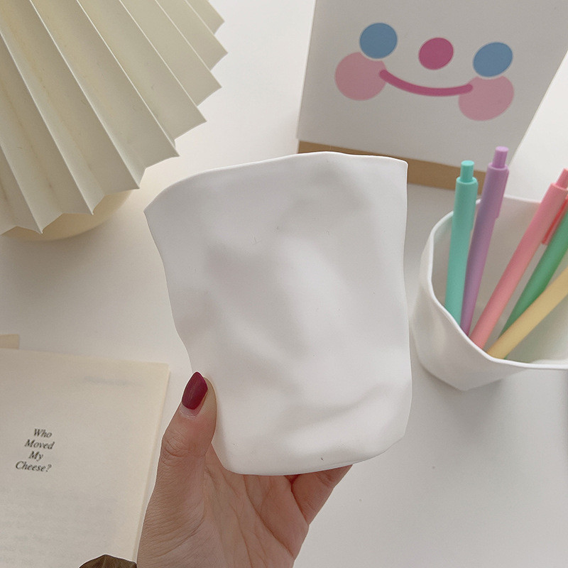 Egyszerű tolltartó, kreatív asztali kis kuka Aranyos írószer tároló doboz diákoknak asztali kiegészítők