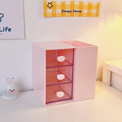 Kawaii galddatora atvilktnes tips uzglabāšanas kaste gruveši rakstāmgalda kancelejas preces modes lielas ietilpības pildspalvu turētājs organizators atvilktņu rakstāmpiederumu plaukts