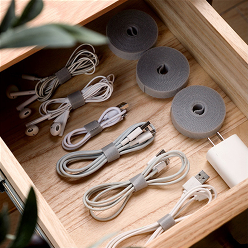 5 m-es tépőzáras öntapadó rögzítőszalag újrafelhasználható kampók hurkok kábelkötegelő drótszíjak varázsszalag barkácsolás tartozékok