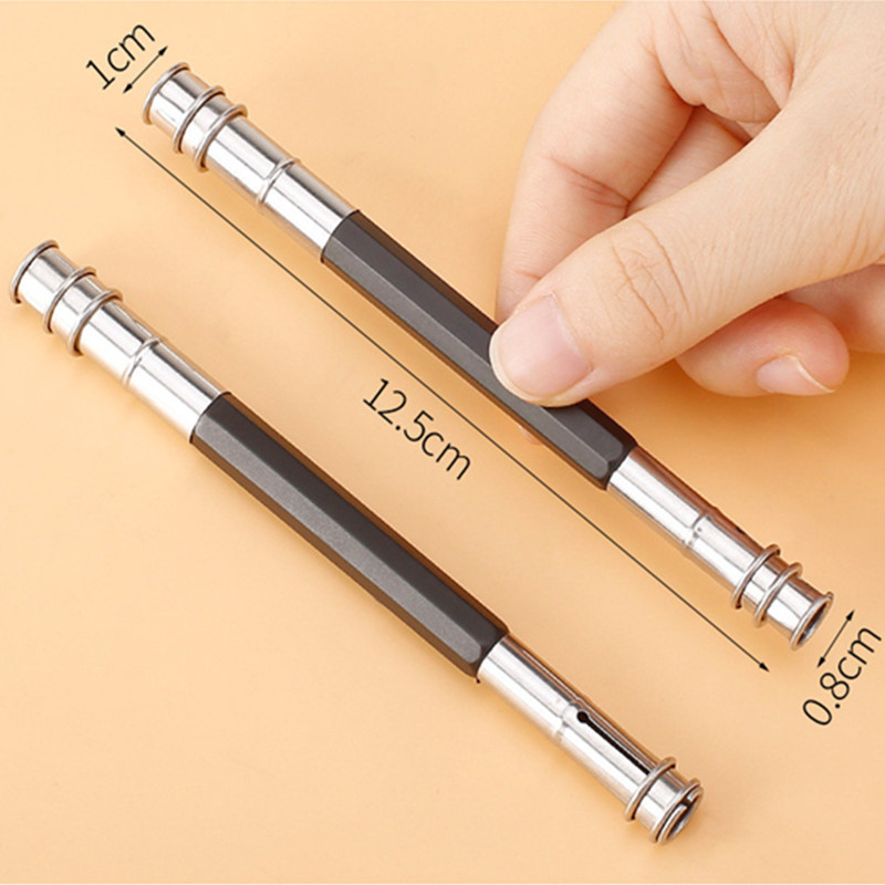 5/10 vnt metalinis dvigalvis pieštuko ilgintuvas Eskizų pieštukas 13cm laikiklis nerūdijančio plieno pieštukas patogumui