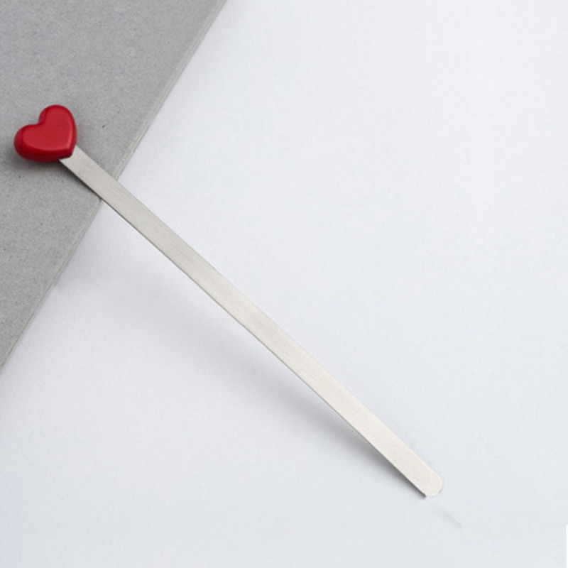 Modes, vienkāršas, sarkanas, mīlestības sirds metāla grāmatzīmes, radošas, skaistas, augstas kvalitātes grāmatzīmju lasīšanas palīga grāmatu atbalsts