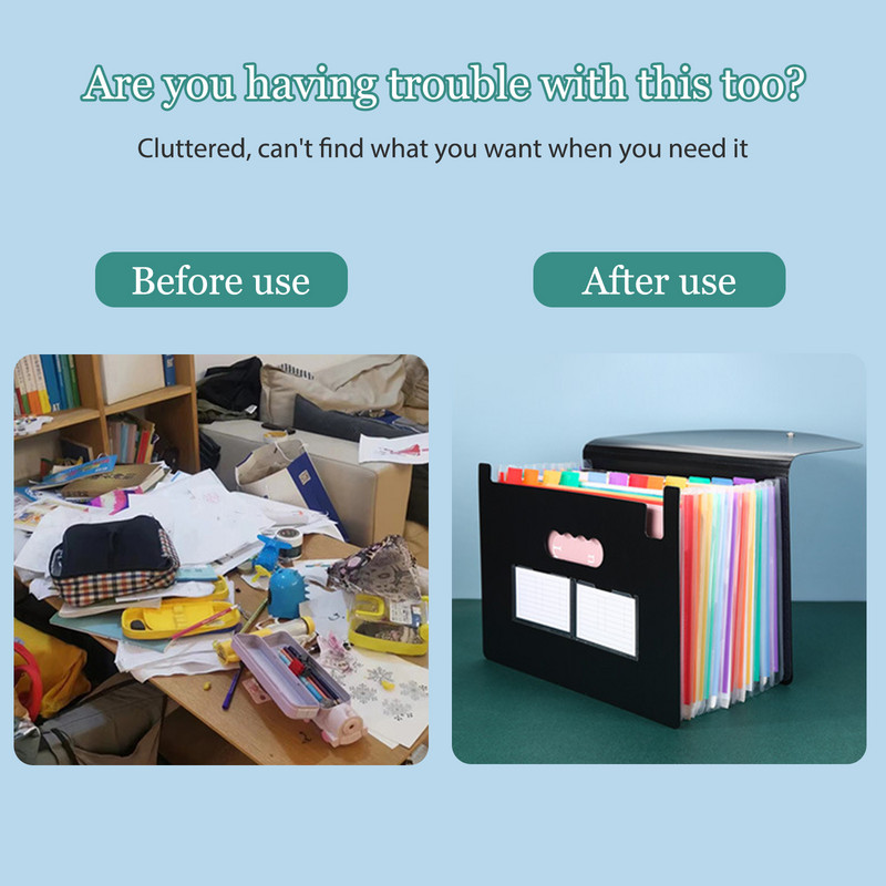 13/25 kabatas izvēršama failu mape A4 burtu izmēra pārnēsājams dokumentu turētājs melns kartotēkas mape galds uzglabāšanas failu produkts