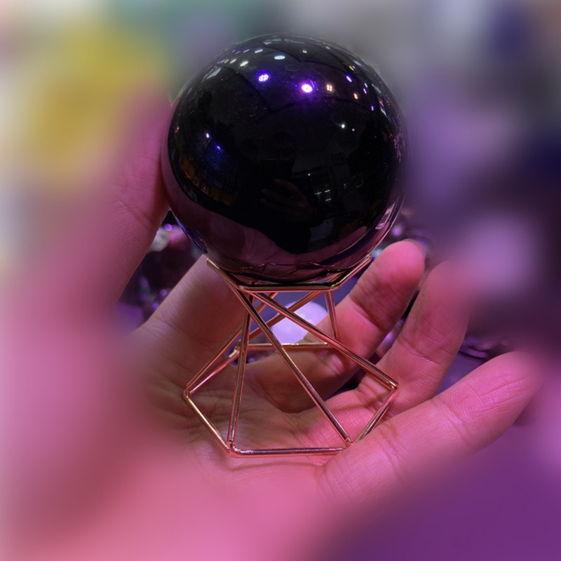 Metāla displeja statīvs kristāla stikla objektīvam lodveida lodveida globusa turētājs virpuļveida kāju grima sūklis organizatora statīvs mājas dekorēšanai