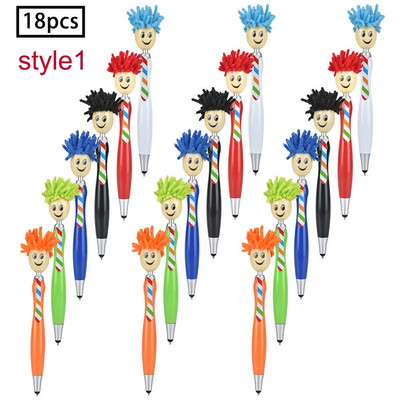 Elektronisko spilventiņu tālruņa skārienpildspalvu komplekts un lodīšu pildspalvas ar MOP Topper irbuli un iepakojuma maisiņu bērniem