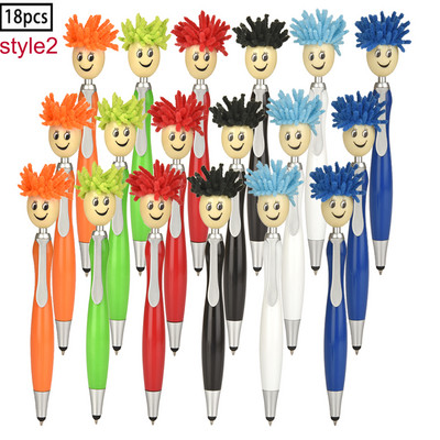 Elektronisko spilventiņu tālruņa skārienpildspalvu komplekts un lodīšu pildspalvas ar MOP Topper irbuli un iepakojuma maisiņu bērniem