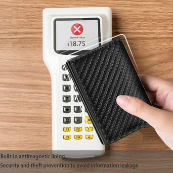 Λεπτό πορτοφόλι αλουμινίου με αυτόματη αναδυόμενη τραπεζική θήκη Elasticity Πίσω Θήκη ID Πιστωτικής κάρτας Mini Organizer Wallet RFID