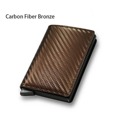 Vékony alumínium pénztárca automatikus felugró bankkártya tokkal, rugalmas hátlapi azonosítóval, hitelkártyatartóval, mini RFID pénztárcaszervezővel