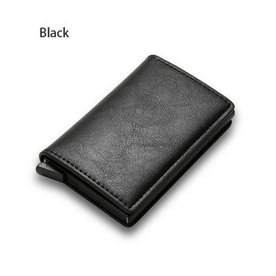 Vékony alumínium pénztárca automatikus felugró bankkártya tokkal, rugalmas hátlapi azonosítóval, hitelkártyatartóval, mini RFID pénztárcaszervezővel