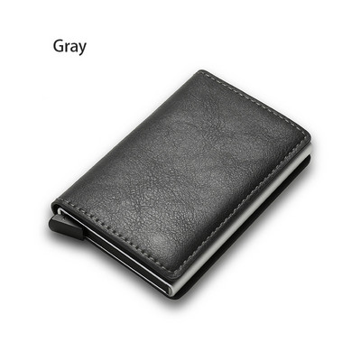 Vékony alumínium pénztárca automatikus felugró bankkártya tokkal, rugalmas hátlapi azonosítóval, hitelkártyatartóval, mini RFID pénztárcaszervezővel