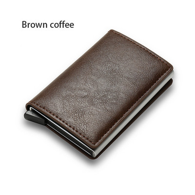 Vékony alumínium pénztárca automatikus felugró bankkártya tokkal, rugalmas hátlapi azonosítóval, hitelkártyatartóval, mini RFID pénztárcaszervezővel