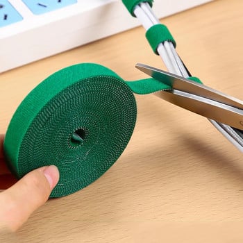 Νάιλον 3/5 μέτρων Ιμάντες δεμάτων καλωδίου USB Επαναχρησιμοποιήσιμος γάντζος και βρόχος ταινίας καλωδίου Organizer Αυτοκόλλητος συνδετήρας Σύρμα κουρδιστήρι ακουστικών