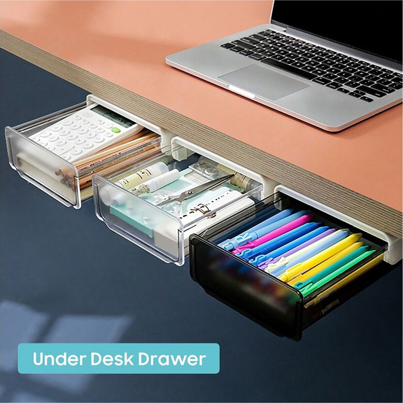 Po stalu Biuro konteineris Stalinis stovas Stalinis tvarkytuvas Stalčius Raštinės reikmenų laikymo Makiažo dėklas po stalu Dėžė