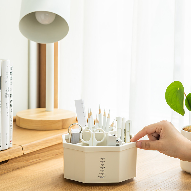 SDLP 360° Rotācijas pildspalvas turētājs lielas ietilpības gumijas zīmuļu glabāšanas kastīte Skolas kancelejas piederumu darbvirsmas kosmētikas otu organizators