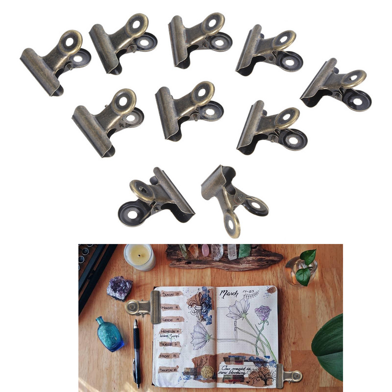 5-20gab. Sasaistes saspraudes Vidēja izmēra Metāla Apaļas Skavas Papīrs Antikvariāts Bronza/Sudrabs/Sarkans Misiņš/Melni rēķini Mājas Biroja Skola 32x30mm