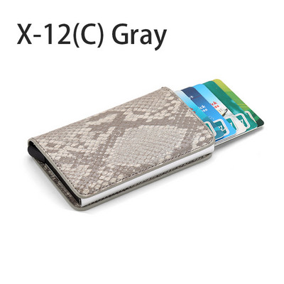 Hitelkártyatartós pénztárca férfi női RFID alumínium bankkártyatartó tok Mini RFID pénztárca Vintage bőr pénztárca csíptetőkkel