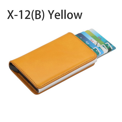 Hitelkártyatartós pénztárca férfi női RFID alumínium bankkártyatartó tok Mini RFID pénztárca Vintage bőr pénztárca csíptetőkkel