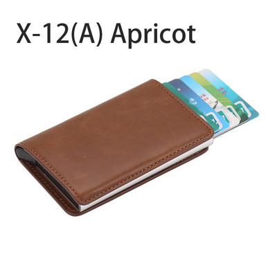 Hitelkártyatartós pénztárca férfi női RFID alumínium bankkártyatartó tok Mini RFID pénztárca Vintage bőr pénztárca csíptetőkkel