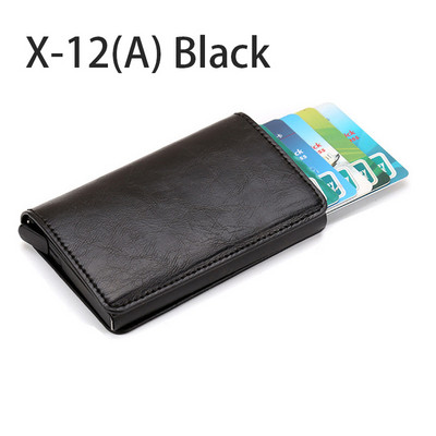 Hitelkártyatartós pénztárca férfi női RFID alumínium bankkártyatartó tok Mini RFID pénztárca Vintage bőr pénztárca csíptetőkkel