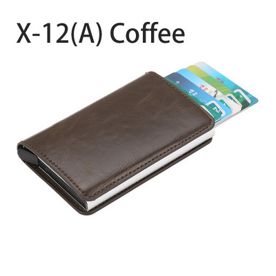 Hitelkártyatartós pénztárca férfi női RFID alumínium bankkártyatartó tok Mini RFID pénztárca Vintage bőr pénztárca csíptetőkkel