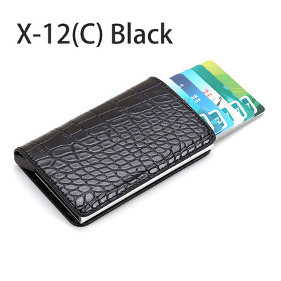 Kredītkaršu maciņš vīriešu maks Sieviešu RFID alumīnija bankas karšu turētāja futrālis Mini RFID maks Vintage ādas maks ar naudas sprādzēm