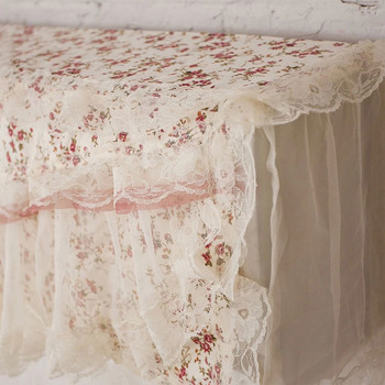 Дантелено покритие за климатик Романтична сватбена украса Монтиран на стена климатик Флорални домашни капаци за прах